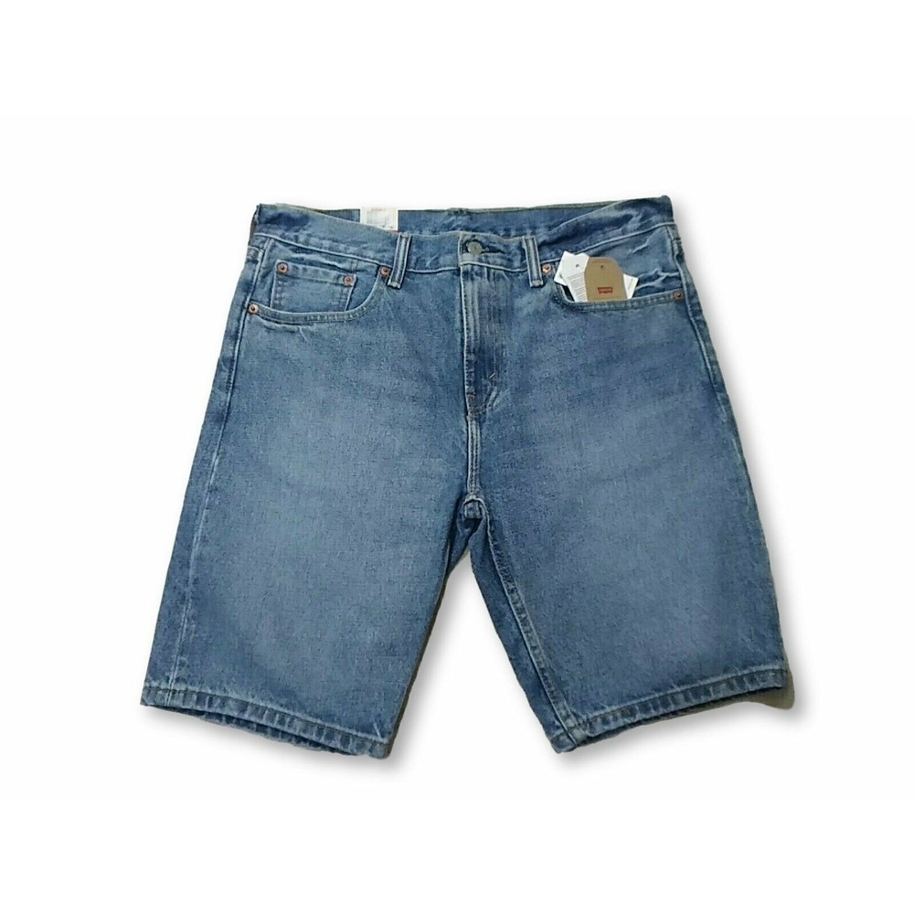 LEVI'S 502 REGULAR TAPER SHORTS DENIM MENS SIZE 33 LIGHT BLUE COLOR ZIP FLY NWT